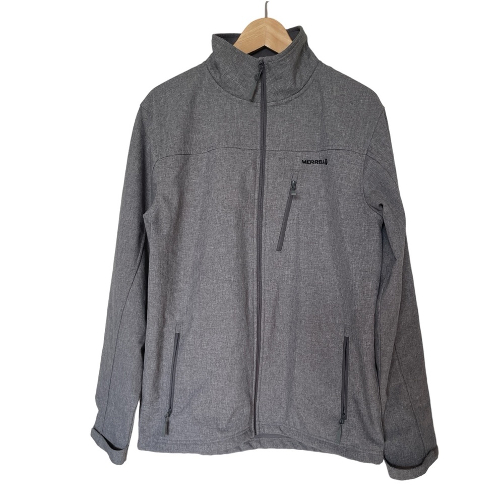 Merrell Jacket Mens Large Gray‎ Moab Rain Soft Shell Water Wind Resistant EUC